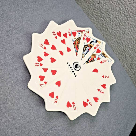 Caesars Indiana Collectible Ceramic Plate Fanned Hearts Cards Casino Decor Gift - Picture 9 of 10